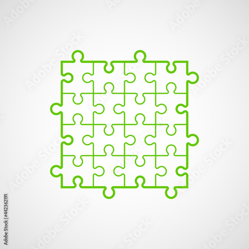 A lot of piece flat puzzle pattern presentation. Many step puzzles business background. Simple pattern. Section compare service banner. Puzzle illustration template simple shape. Abstract Background