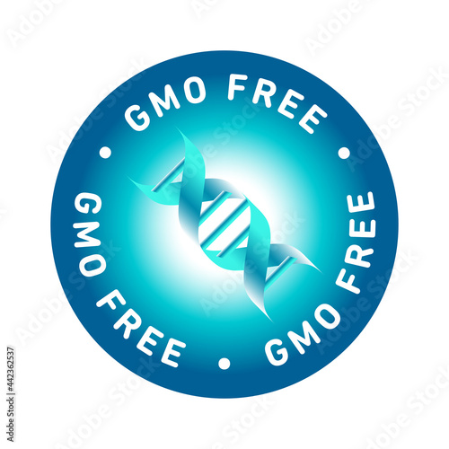 GMO free vector icon badge design, NON GMO, bio, organic, natural