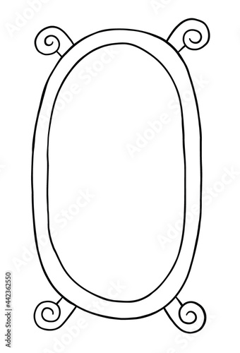 Cartoon vector illustration of mirror