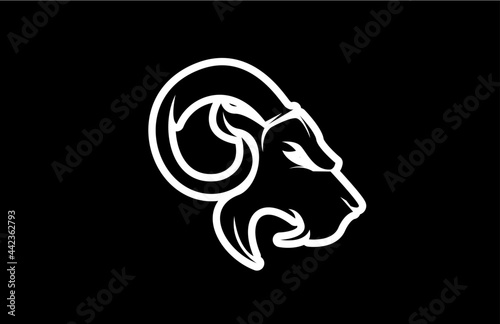 Modern Strong Head Sheep Logo