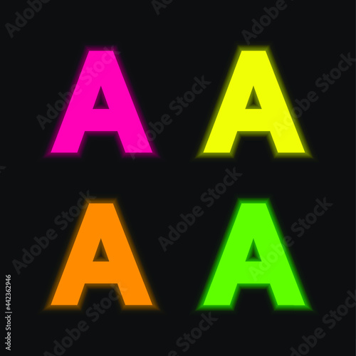 A four color glowing neon vector icon