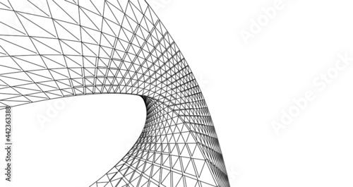 abstract architecture arch 3d illustration
