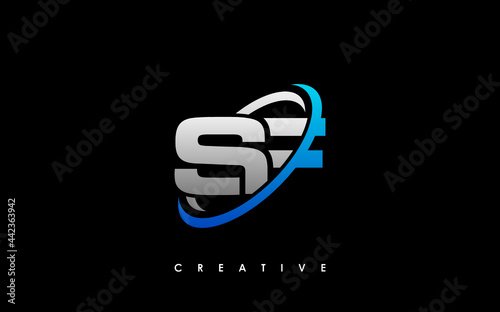 SF Letter Initial Logo Design Template Vector Illustration