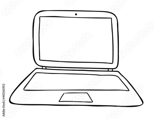 Cartoon vector illustration of laptop computer