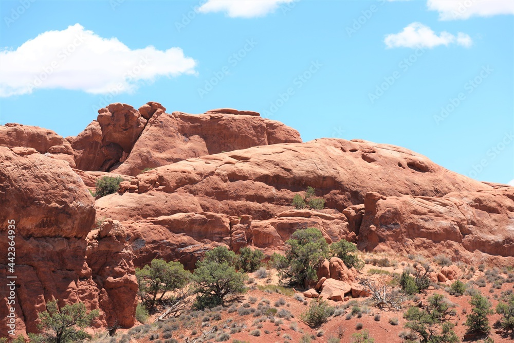 Beautiful Unique Rock Formations in Arches National Park Near Moab, Utah