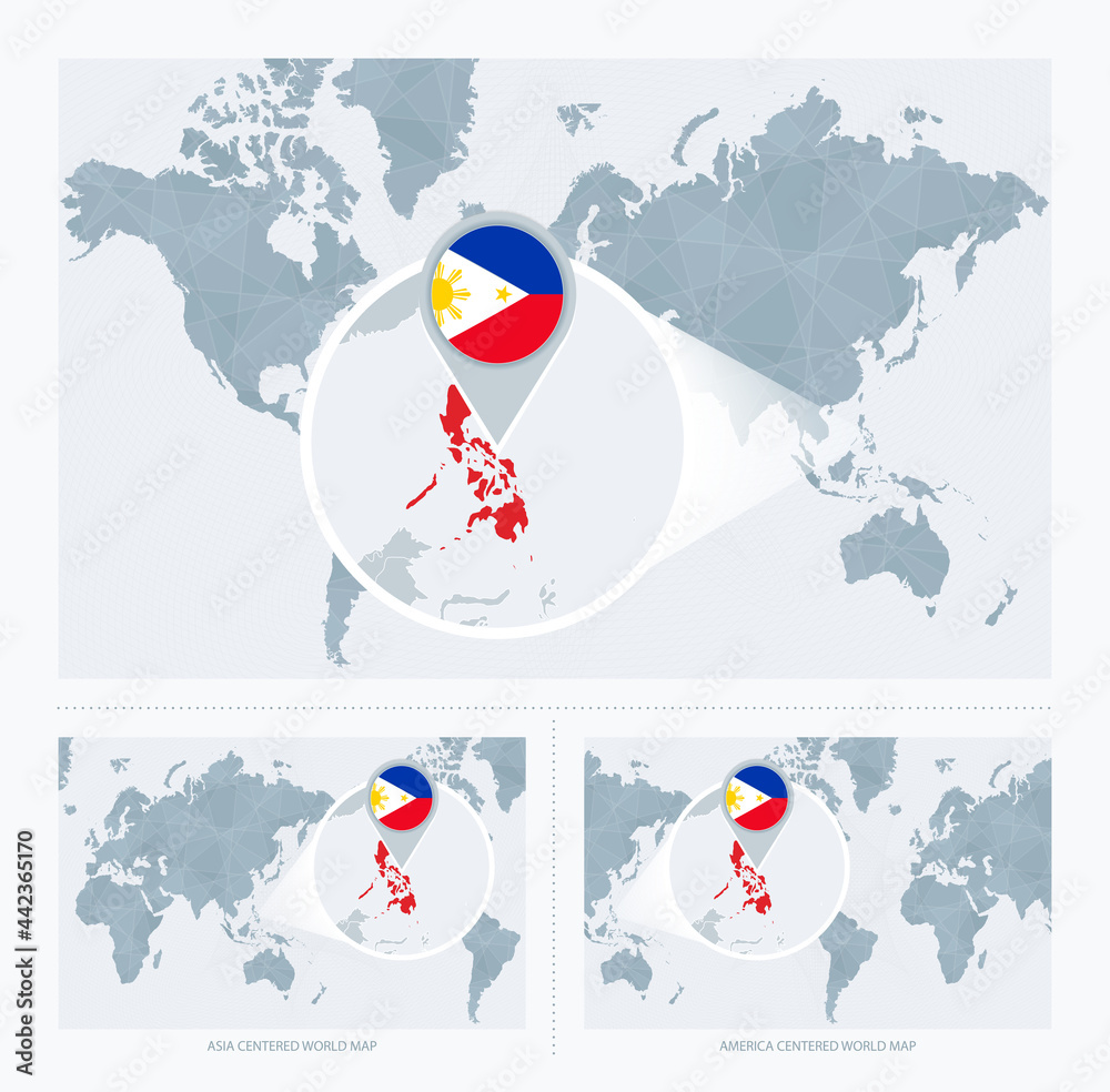 Magnified Philippines Over Map Of The World 3 Versions Of The World 1000 F 442365170 MFXLoNdhcsFmpawF5CGkp7eb3f7pNDHj