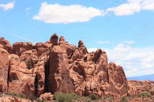 Beautiful Unique Rock Formations in Arches National Park Near Moab, Utah