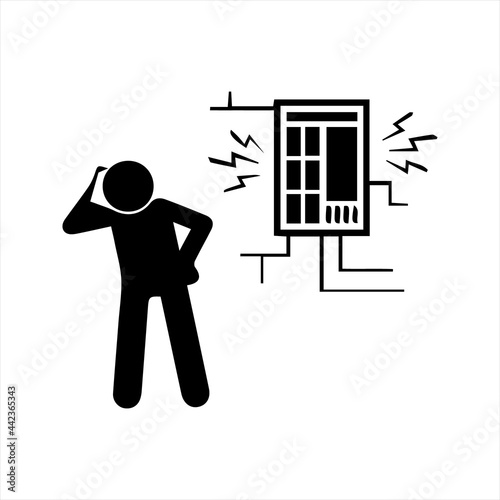 Calling electrician icon, vector and glyph