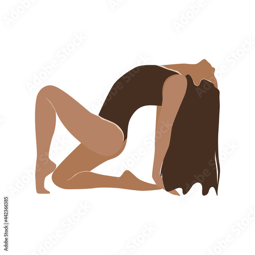 Woman practicing yoga. Yoga vector illustration 