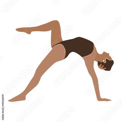Woman practicing yoga. Yoga vector illustartion 