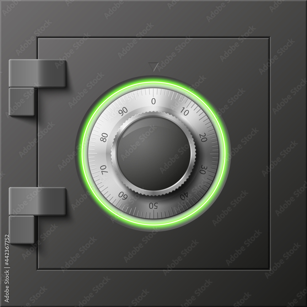 Image of a steel safe. Armored box background. The door safe a bank vault with a combination lock. Reliable Data Protection. Long-term savings. Deposit box safe icon.Protection of personal information Image of a steel safe. Armored box background. The door safe a bank vault with a combination lock. Reliable Data Protection. Long-term savings. Deposit box safe icon.Protection of personal information