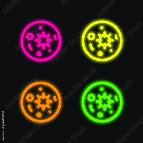 Blood Test four color glowing neon vector icon