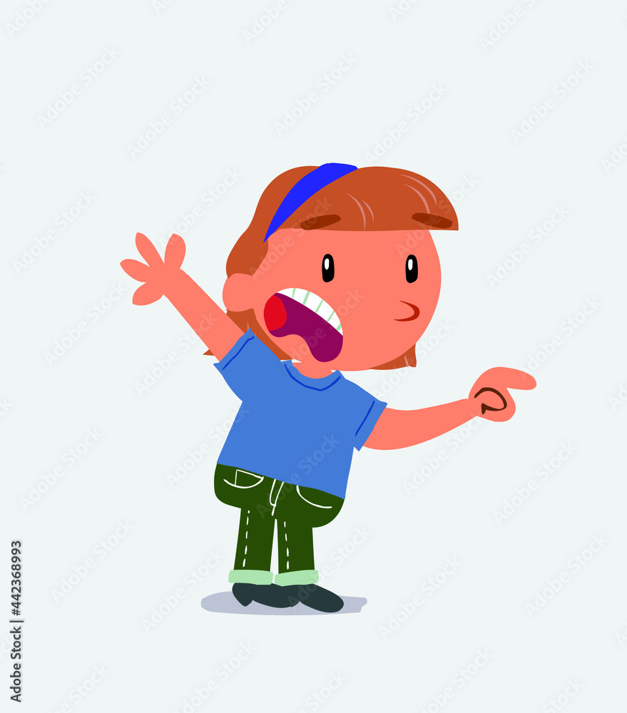 cartoon character of little girl on jeans running angry cartoon character of little girl on jeans running angry