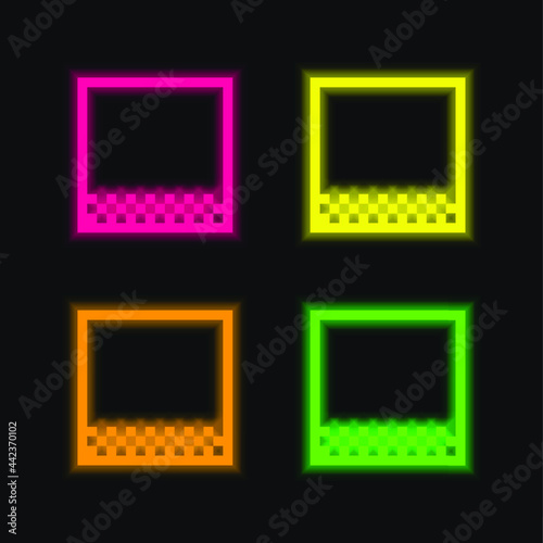 Bottom Margin four color glowing neon vector icon