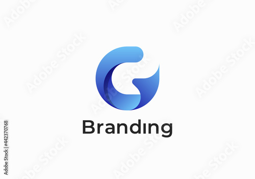 Fototapeta Naklejka Na Ścianę i Meble -  Initial Letter C With Wave 3D Logo, Initial Letter Logo For Your Company Name, Alphabet Logo Template Ready For Use, Modern Initial Logo
