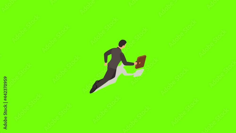 Businessman fly to work icon animation Businessman fly to work icon animation