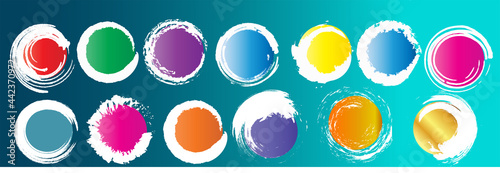 a collection of circles set of artistic chalk charcoal pencils with different color gradation patterns can be edited vector eps 10