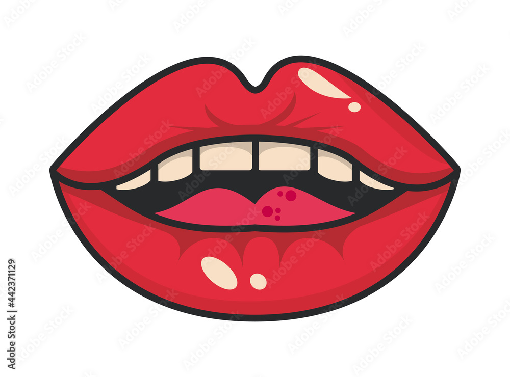 mouth pop art icon mouth pop art icon