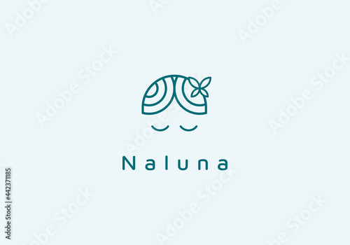 Wallpaper Mural women logo with blindfolding the combination with flower. beauty care, skin care, health care, yoga. Torontodigital.ca