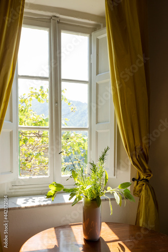 View from the window on the Italian landscape of Tuscany © alexandre zveiger