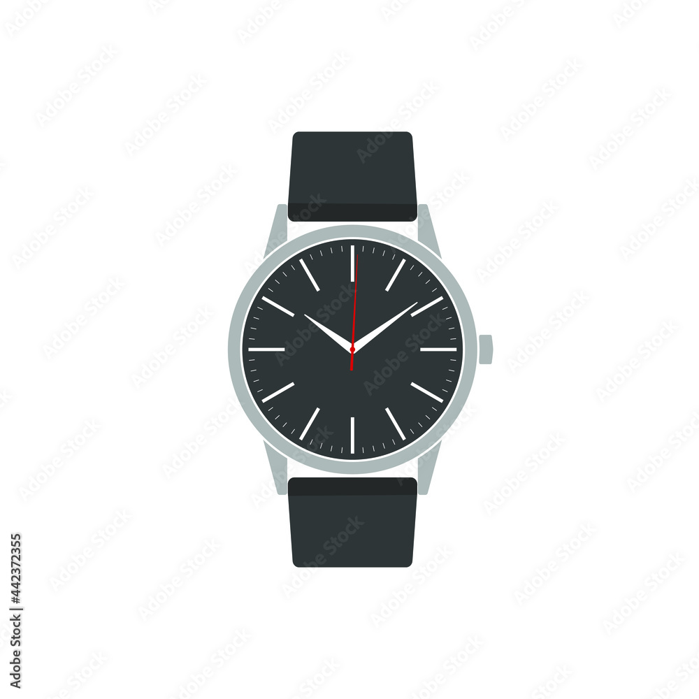 Wristwatch graphic icon. Watch with band sign isolated on white background. Vector illustration Wristwatch graphic icon. Watch with band sign isolated on white background. Vector illustration