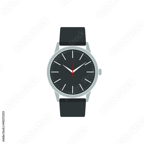 Wristwatch graphic icon. Watch with band sign isolated on white background. Vector illustration