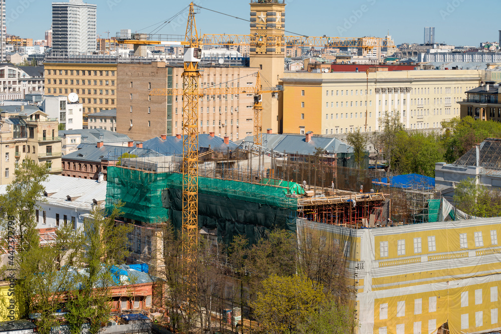 Top view of the reconstruction of the Golitsyn princes' estate on Volkhonka Street, Moscow