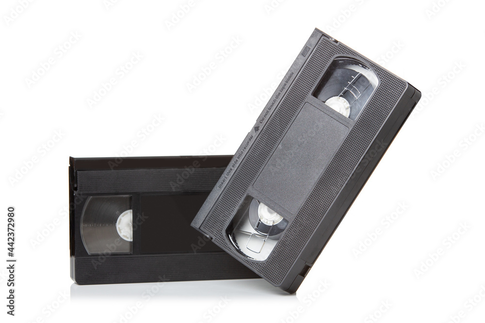 classic VHS video tape isolated on a white background
