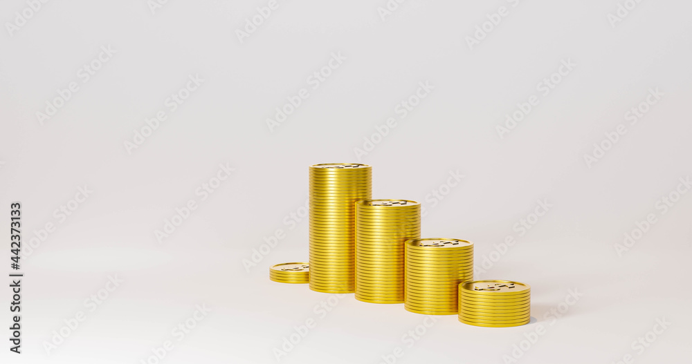 Gold Coin on white background. 3d render. Gold Coin on white background. 3d render.