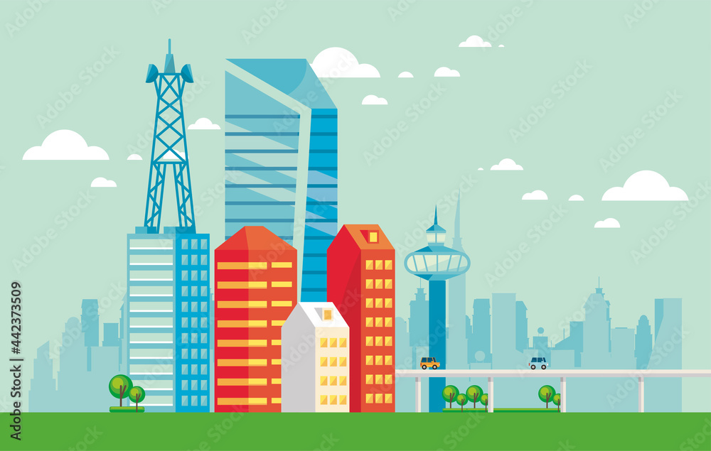 Obraz premium smartcity urban scene