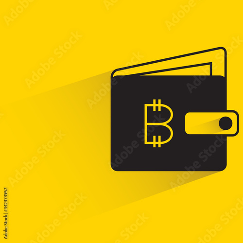 bitcoin wallet icon on yellow background