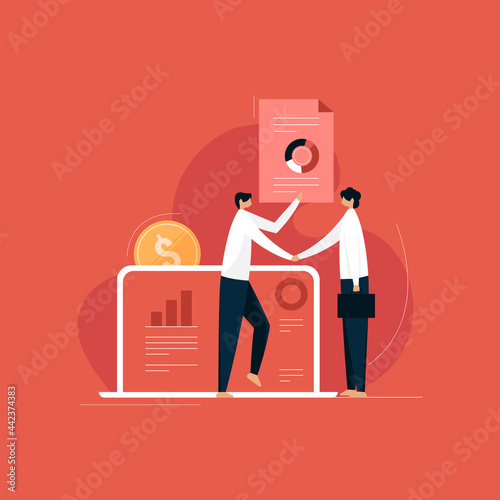 memorandum of understanding agreement paper. Business team work cooperation and partnership concept, company partnerships Contract papers or documents 