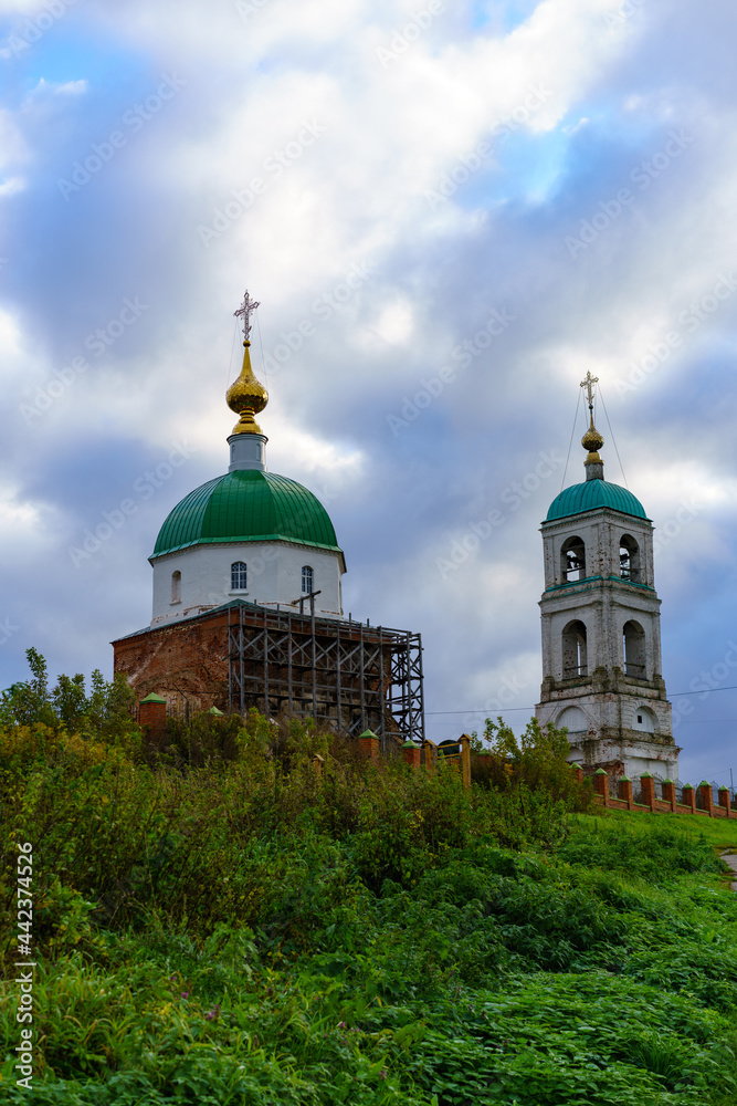 Church architecture of Murom, a city in Russia. 
