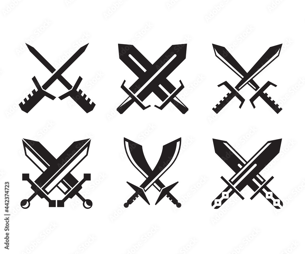 crossed swords symbol vector illustration crossed swords symbol vector illustration