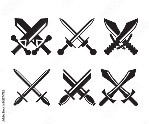 crossed swords symbol vector illustration