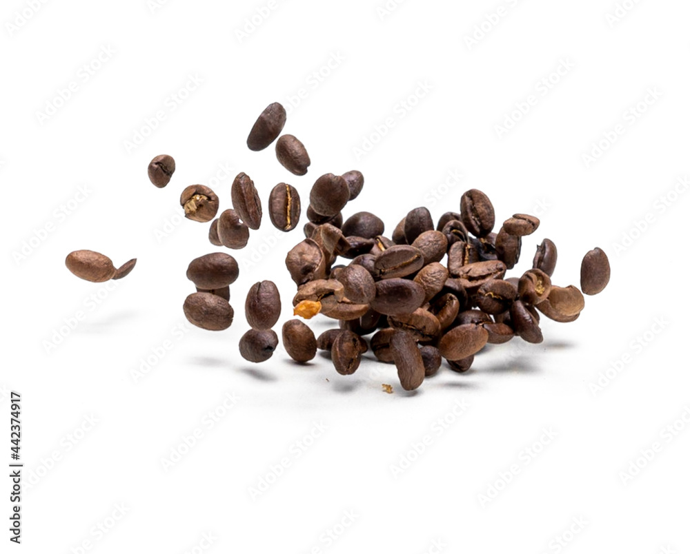 Coffee beans in white background Coffee beans in white background