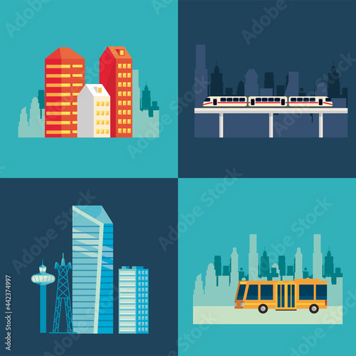 four smart city scenes