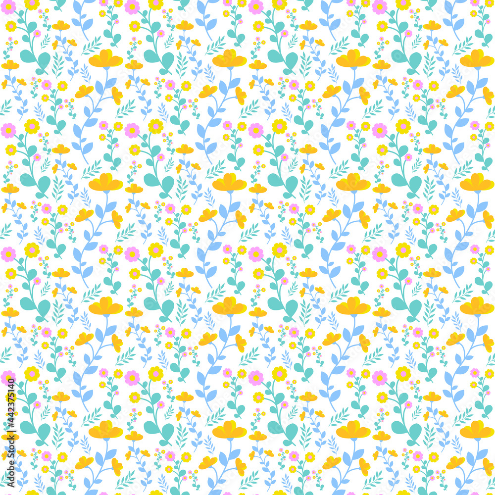 Obraz premium Colorful floral seamless pattern. Ditsy flowers pattern