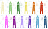 Vector of the colored Lighthouse Clipart