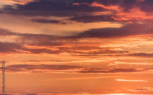 Bright Dramatic Sunset Sky for Sky Replacement or Background