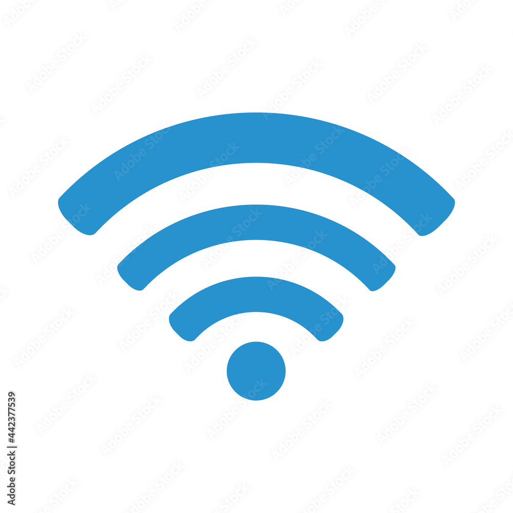 blue WIFI symbol isolated on white background. vector illustration blue WIFI symbol isolated on white background. vector illustration