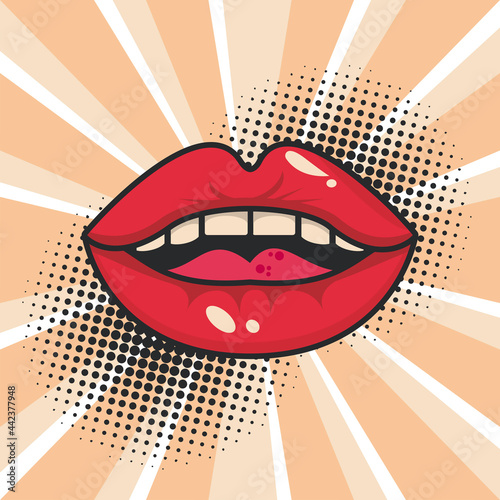 mouth pop art poster