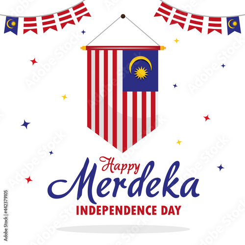 Happy merdeka independence day banner