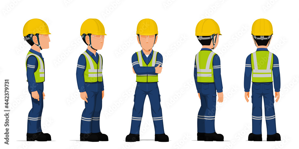 set of industrial worker on white background set of industrial worker on white background