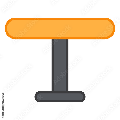 A flat design icon of coffee table