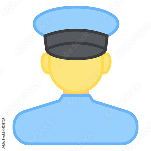 Flat design icon of professional avatar, driver vector