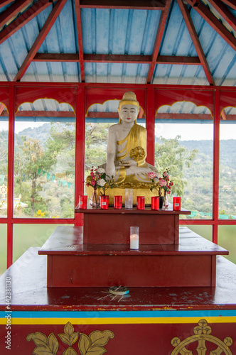 Buddhist Temple of Dag Shang Kagyu in Panillo, Aragon, Spain,  Details in a Buddhist temple Dag Shang Kagyu,  the Vajrayana Buddhist centre in the Aragonese Pyrenees.
 photo