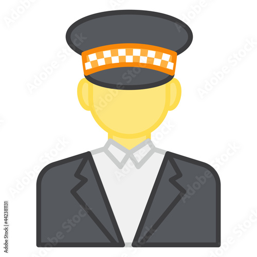 Modern style icon of security guard