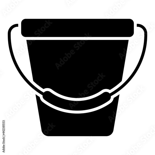 A plastic pail icon in solid design