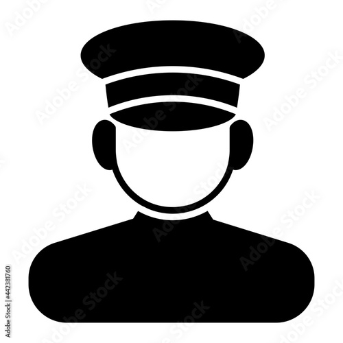 solid design icon of professional avatar, driver vector